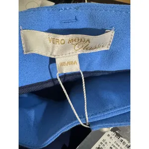 Vero Moda NWT Two Tone Retro Pants Blue Contrast Waistband Pockets 30". Waist thumbnail 4