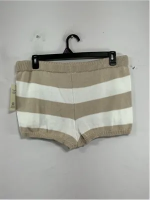 Womans NWT NOBO Pull On Sweater Short Shorts XXL 20 Tan White thumbnail 2
