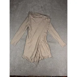 Claudia Nichole M Silk Cashmere Ruffle Wrap Cowl Neck Sweater Tunic thumbnail 8