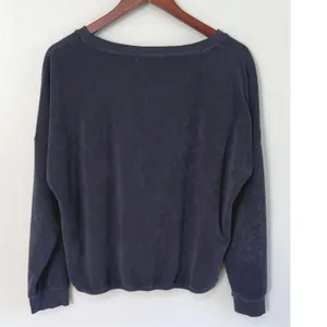 Barefoot‎ Dreams Beach Lightweight Terry Dolman Pullover Lounge Top Navy Sz Med thumbnail 3