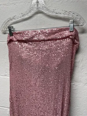Sequin Strapless Midi Dress Pink Size L thumbnail 4