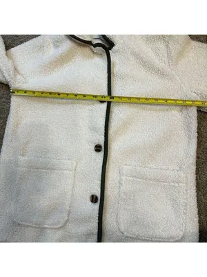 Lucky Brand White Sherpa Button Up Jacket Small thumbnail 11