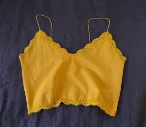 yellow lace tank top thumbnail 1