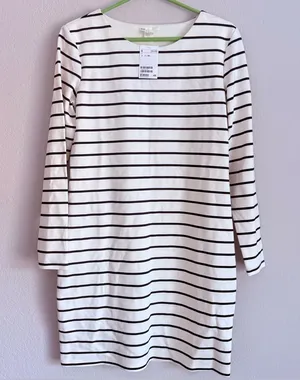 H&M Basic Long Sleeve Striped Sweater Dress Size Medium New with Tags thumbnail 1