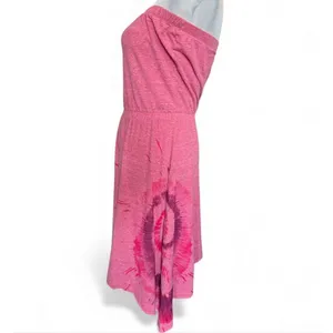 NWT Womens Mudd Pink Sunburst Print Asymmetrical Tube Dress - Sz S thumbnail 2