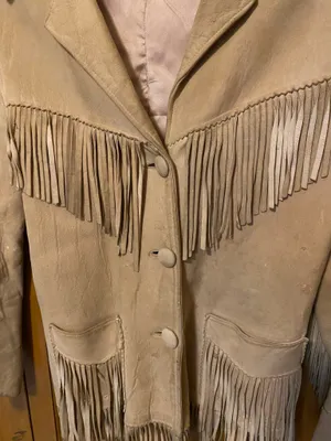 VTG 70s Jo-Kay Suede Leather Jacket Tan/Light Brown Western Fringe FUC thumbnail 2