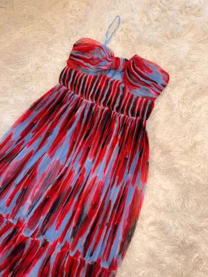 NEW HUTCH Bow Front Strapless Maxi Peri/ Red Dress Sz 10 thumbnail 6