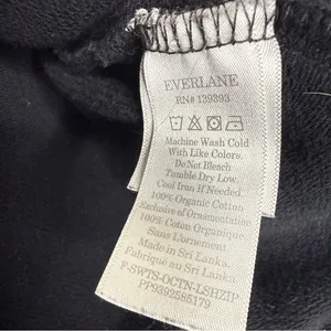 Everlane Track Half-Zip Pullover Organic Cotton Black Size Small thumbnail 5
