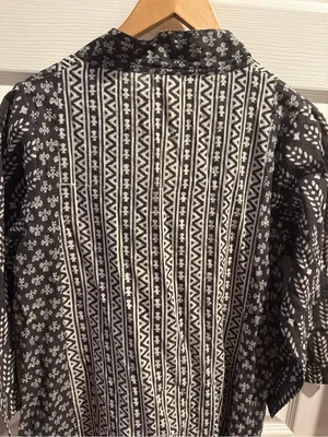 World Market Black and Beige Boho Print Kaftan Midi Dress thumbnail 9