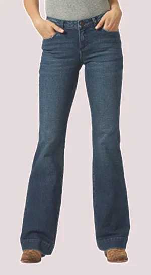 NWT Wrangler Women's Retro Mae Mid Rise Wide Leg Trouser Jeans - 9/10 x 34 thumbnail 1