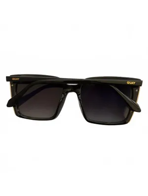 Quay Australia Front Cover Sunglasses Square Polarized Black Smoke thumbnail 4