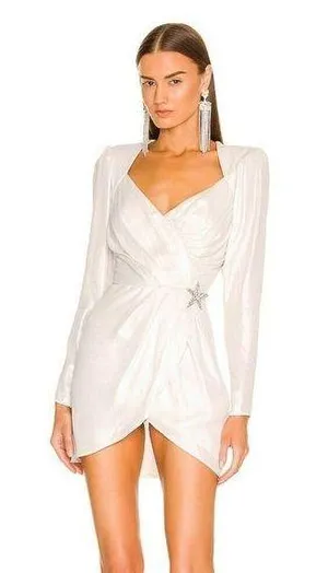 Revolve DUNDAS x Harlow Mini Dress in Metallic Ivory XS *No Brooch* thumbnail 1