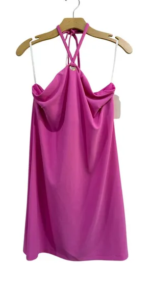 Boston Proper Pink Halter Bodycon Cocktail Dress Size‎ Medium thumbnail 1