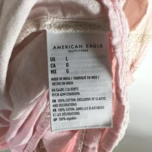 American Eagle Womens Pink‎ Tie Dye Smocked Ruffle Cotton Long Sleeve Dress L thumbnail 5