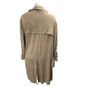 Urban Outfitters Brown Tan Open Front Long Sleeve Trench Overcoat Jacket Size M thumbnail 2