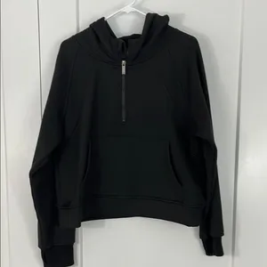 Amazon Laslulu XL Black Oversized Quarter-Zip Hoodie Sweatshirt with Pocket thumbnail 6
