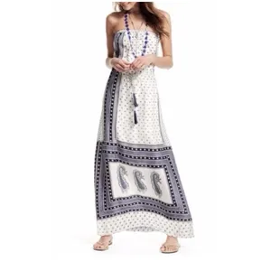 Calypso St. Barth paisley-print strapless maxi dress Silk Halter Size XS‎ Resort thumbnail 11