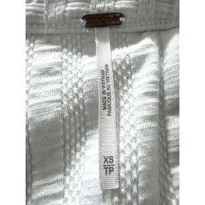 FREE PEOPLE Ivory Ribbed Lace Up Grommet V-Neck 3/4‎ Sleeve Top Size XS thumbnail 7