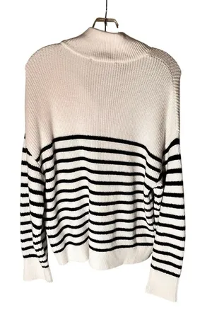 French Connection Stripe Half Zip Sweater Size Medium thumbnail 3