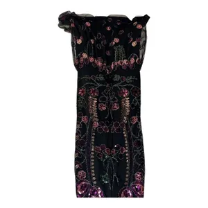 Lulus Era of Opulence Burgundy Sequin Cap Sleeve‎ Maxi Dress large thumbnail 8