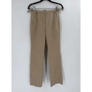 J.Crew‎ Flare Pant Womens 00 Beige Linen Blend Slim Fit BR152 Quiet Luxury NWT thumbnail 3