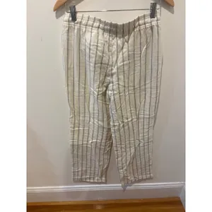 Gap Womens Small Cream Grey Striped Cotton Flannel Pajama Pants thumbnail 3