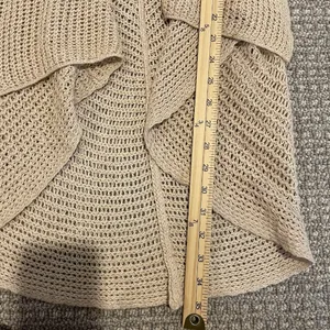 Cabi Cardigan Women Medium Linen Loose Knit Open Front Tan Beach Drape Lagenlook thumbnail 6