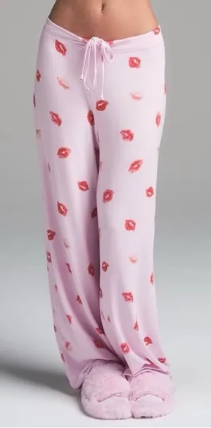 Skims Lounge Pink Cherry Blossom Lipstick Pants thumbnail 1