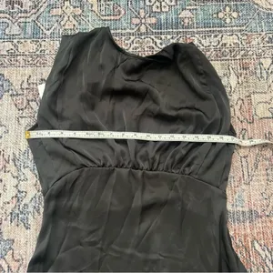 Deluc NWT Harlow Black Satin Mini Dress Size Medium Sleeveless Ruffle Dress thumbnail 10