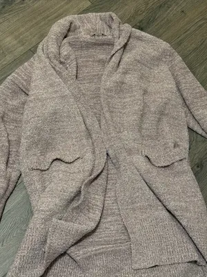 Barefoot Dreams Open-Front Plush Cardigan neutral tan thumbnail 3