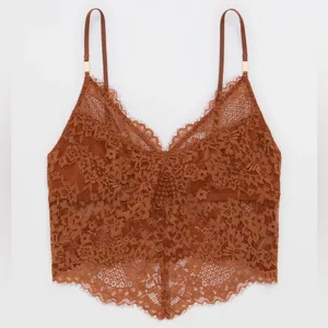 Aerie Brown Show Off Lace‎ Corset Bra Top thumbnail 2