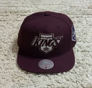 Mitchell & Ness Los Angeles Kings Burgundy Vintage Fashion Snapback Hat thumbnail 2