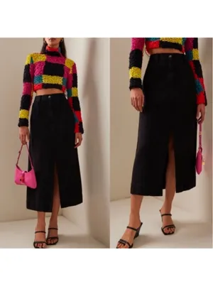 Mara Hoffmann Nikita Organic Cotton Jean Midi Skirt thumbnail 3