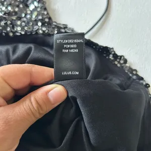 Lulus XS Black Sequin Mini Dress V Neck Sparkle Party Cocktail thumbnail 8