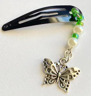 vintage antique y2k style fairly butterfly dangle hair clip 👼💚🤍 thumbnail 1