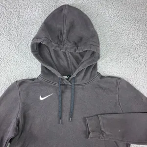 Nike Hoodie Women M Faded Black Pullover Swoosh Logo Activewear Grunge‎ Outdoor thumbnail 1