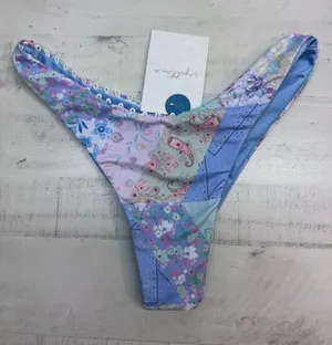Capittana Dora Patchwork Swimsuit Bikini bottoms size small NWT Blue thumbnail 1