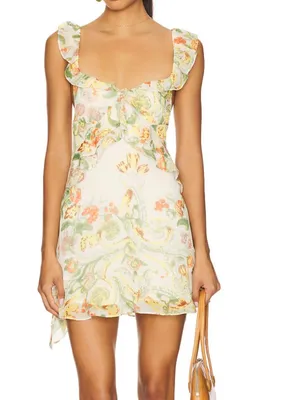 NWOT $168 Free People Bali Flora Minidress Large, TEA COMBO thumbnail 5