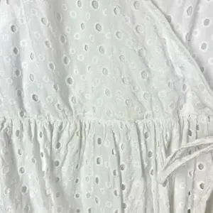 ASOS‎ White Tiered Eyelet Lace Long Sleeve Wrap Trapeze Mini Dress 2 thumbnail 5