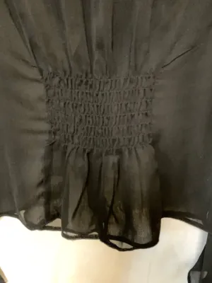 Bar III Sheer Black Blouse Long Sleeve Ruffled Sz L thumbnail 9