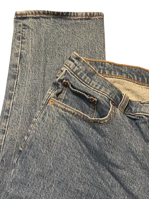 Abercrombie & Fitch Curve Love 90s Straight Mid Rise Jeans Blue Denim Sz 12L thumbnail 2