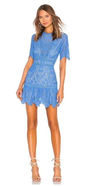 Saylor blue lace dress  thumbnail 1