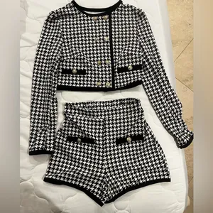 Elegant Houndstooth Two-Piece Outfit thumbnail 3