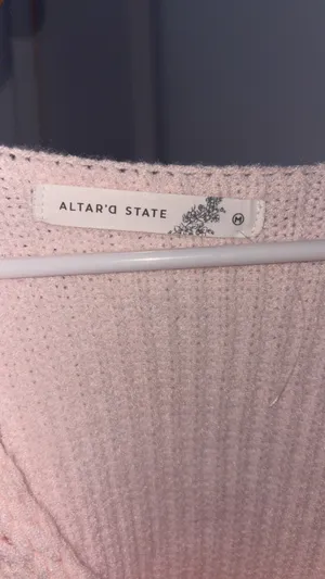 Altar'd State Sweater Pink V-Neck thumbnail 3