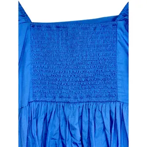 Abercrombie & Fitch Blue Smocked Back Puff Sleeve Mini Dress Womens Size XS P thumbnail 8