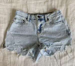 Aerie Elastic Stretchy Denim Light Wash Shorts thumbnail 1