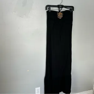 90s y2k fairy maxi Eyelash Couture Black Strapless Dress thumbnail 3