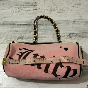 Vintage Juicy Couture Pink Suede Barrel Shoulder bag Y2K thumbnail 11