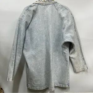 80's Vintage M BLUE Jean Jacket acid washed out studded thumbnail 10