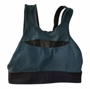 Lululemon Run The Day Bra Submarine Black Mesh Nulux Long Line thumbnail 1